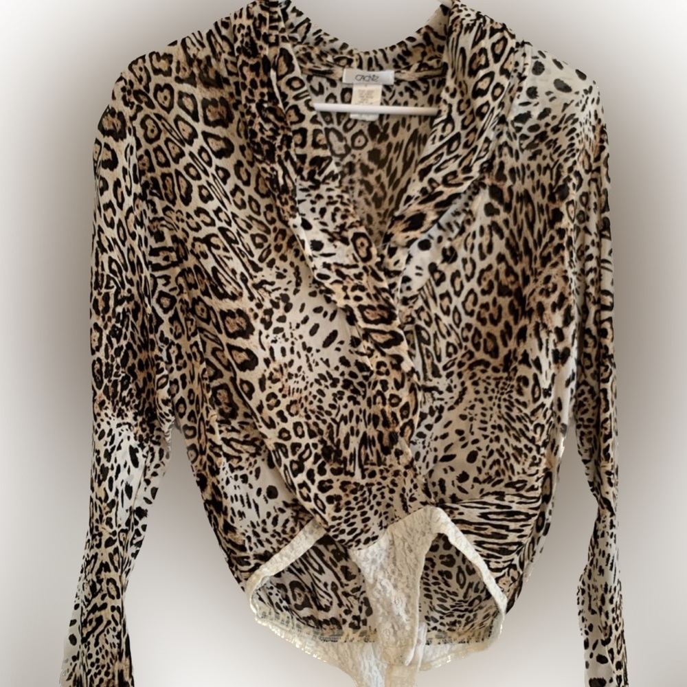 Cache animal print body suit size 4